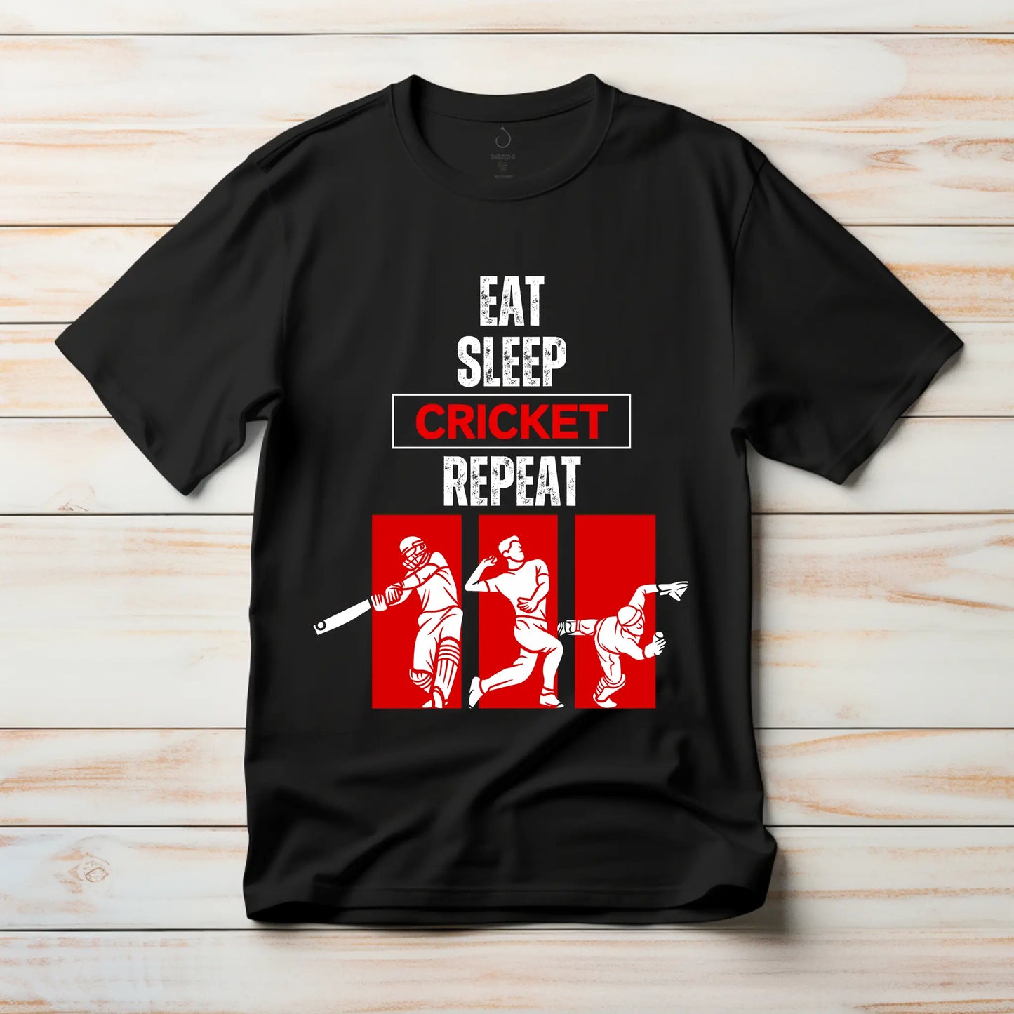 Eat Sleep Cricket Repeat T-Shirt β Men's Cricket Graphic Tee