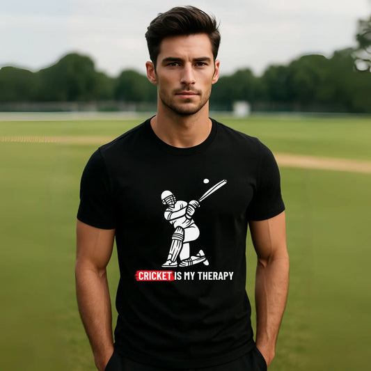 Cricket Is My Therapy T-Shirt – Bold Cricket Fan Graphic Tee