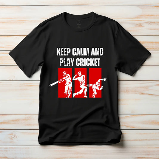 Keep Calm and Play Cricket | Graphic Sports T-Shirt