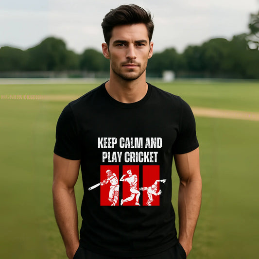 Keep Calm and Play Cricket | Graphic Sports T-Shirt