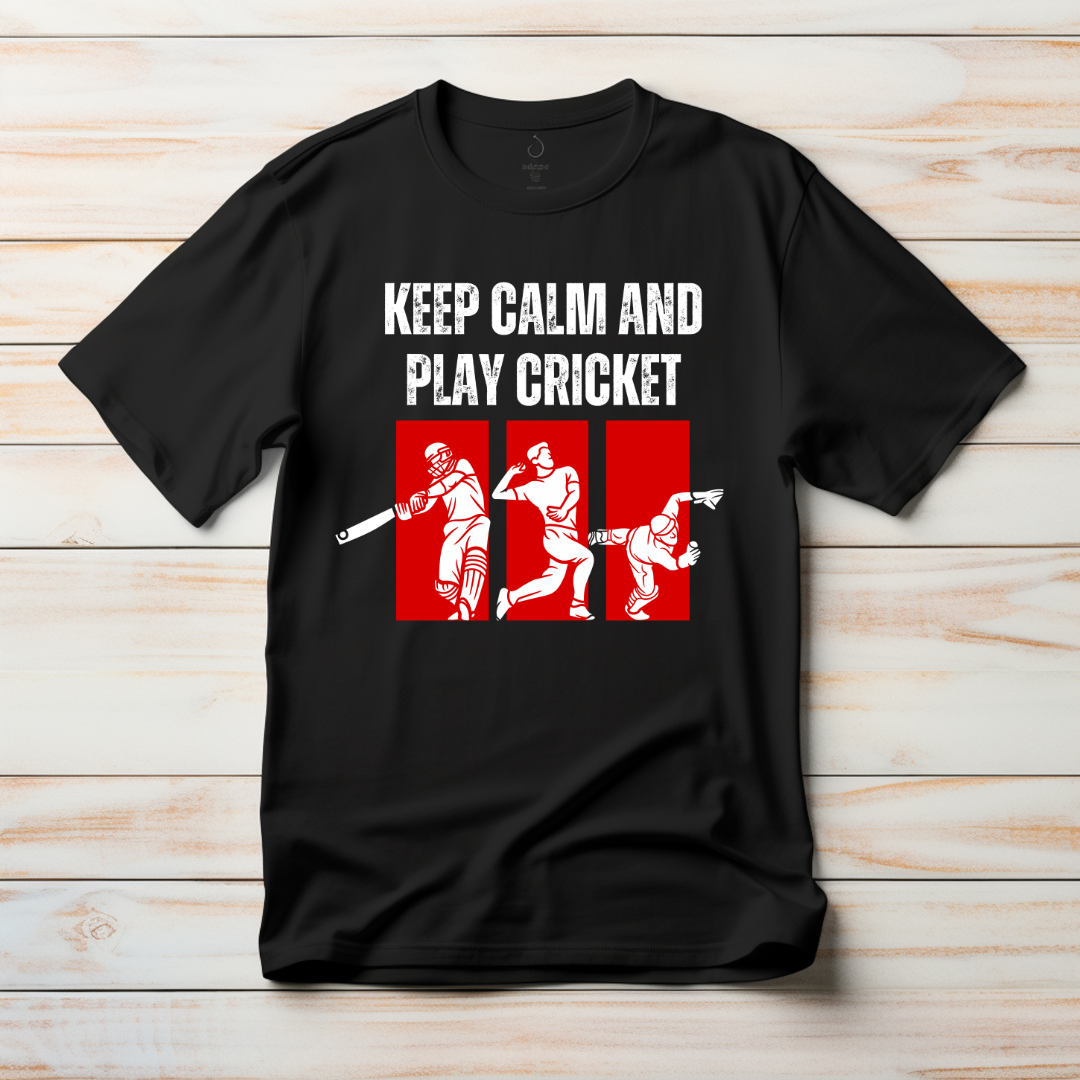 Keep Calm and Play Cricket | Graphic Sports T-Shirt