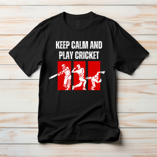 Keep Calm and Play Cricket | Graphic Sports T-Shirt